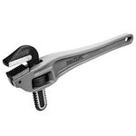 HAUTMEC 350mm (14 Inch) Heavy Duty Aluminum Offset Pipe Wrench, 50mm (2") Jaw Capacity, Adjustable Plumbing Wrench, Drop Forged, Exceed GGG Standard HT0189