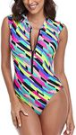 RELLECIGA Women's Neon Striped Slee