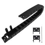 LMioEtool R38 18mm x 37mm(Inner H x Inner W) Black Plastic Cable Wire Carrier Drag Chain 1M Length for CNC, with End Connectors - Semi Enclosed Type (Inner side openable)