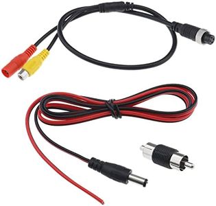 eMagTech 4 PIN Female to RCA Female Cable with RCA Male to Male Adapter and 5.5x2.1mm Power Cable for CCTV Surveillance Camera Audio and Video Signals