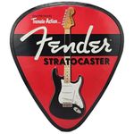 Open Road Brands Fender Stratocaster Guitar Pick Metal Sign - Vintage Wall Art for Music Room, Bedroom or Man Cave