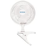 Hurricane Classic 6 Inch Clip Fan, 2 Speed Portable Mini Desk Personal Table Fan with Adjustable Tilt for Home Office, Stroller, and Travel, White