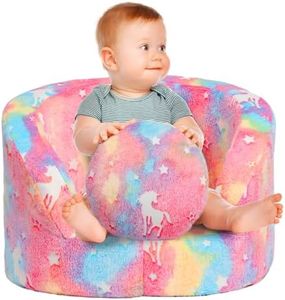 ALIMORDEN Snug-Arch Toddler Couch, Comfy Foam Baby Chair, Ergonomic Toddler Chair with a Snug Embrace Design for Boys and Girls, Unicorn