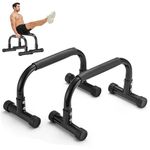 Push Up Bars 10" High Parallettes Bars, Heavy-Duty No Wobbling Push Up Handles Parallel Bars Push Up Stands for Handstand, Planche, Dips, L-Sit, Strength Training Calisthenics Equipment for Home Gym