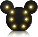 YiaMia Black Mouse Night Light for Kids, Battery Powered Mouse Decor, Mouse Birthday Decorations for Bedroom, Kids Room Decor, Mouse Wall Decor for Bedroom