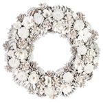 Christmas Wreath Extra Large 19" Front Door Wall Hanging Winter Wreath Garland Ornament (White)