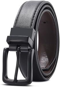 Kajeer Boy Belts Reversible,2 in 1 Kids Belt Durable PU Metal Buckle Youth Toddler Leather Belt for School Uniform Casual