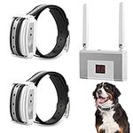 FOCUSER Electric Wireless Dog Fence System, Pet Containment System for 2 Dogs and Pets with Waterproof and Rechargeable Collar Receiver for 2 Dog Container Boundary System (White)