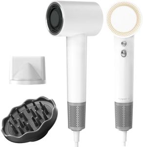 Hair Dryer with 110K RPM High Speed 1400w Motor for 2-5min Fast Dry, 0.86lb Lightweight & 59db Low Noise,1.5 Billion Plasma & Smart Thermo Control & Strong Magnetic Nozzle Diffuser Travel Blow Dryer