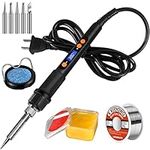 Soldering Iron Kit, 100W LCD Digital Soldering Gun, Portable Solder Iron with Adjustable Temperature Controlled and Fast Heating Ceramic Thermostatic Design, On/Off Switch, 9pcs Soldering Kit(New Digital Black)