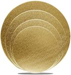 4 Pack Cake Boards Golden Round Cake Circles 6, 8, 10, 12 Inch Cake Base Cardboard, 1 of Each Size Set for Baking Cake, Gold