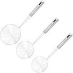 Hemoton Stainless Steel Fine Mesh Strainers Skimmer Sieve Ladle for Noodles Spaetzle Pasta Chips (13cm 15cm 19cm) 3pcs