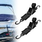 Boat Trailer Tie Downs Strap, 4ft Heavy Duty Transom Adjustable Quick Release Buckle Anti-Scratch Hooks for Pontoon Jet ski Pontoon Marine Rowing Boat Kayak (2 PCS)