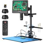 Andonstar AD249S-Max 10.1'' HDMI Digital Microscope with Super Max Soldering Station, Helping Hands, 2000X 3 Lens 2160P UHD Video Record, Soldering Microscope for Electronics Repair, Slides, 32GB Card