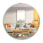 DRERIO 30 cm Self Adhesive Glass Mirror HD Round Sticky Mirror Large Glass Frameless Mirror Table Mirror Craft Mirror Circle Wall Adhesive Mirror for Home,Decor (30×30 cm)