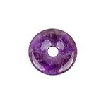 JOE FOREMAN 30mm Natural Amethyst Quartz Gemstone Ring Circle Donuts Pendant Charms Beads for Jewelry Making 1Pcs