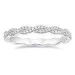 TIGRADE Engagement Ring Cubic Zirconia Twisted Ribbons of Pave-Set Eternity Wedding Band for Women Size 4-12, Stone, Cubic Zirconia,