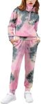 Arshiner Girls Clothes 2 Piece Sweatsuits Set Long Sleeve Half Zip Pullover Sweatshirt Sweatpants Fall Tracksuit Pink & Grey & Yeller 11-12Y