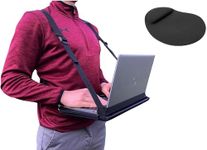 Laptop Harness - Hands Free Portable Wareable Walking Desk for up to 17" Laptop - Tablet, Notepad, MacBook - Adjustable Straps Standing Laptop Carrier - Includes Memory Foam Mouse Pad