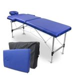 Mobiclinic®, Massage Table, CA-01 Light, Massage Bed, Headrest, Aluminium and Leatherette, European brand, 2 Section, Physiotherapy Folding Table, Adjustable Height, 73x23 inches, Portable, Black