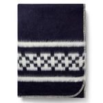 Inca Wall - Thick Alpaca Wool Blanket Heavyweight Camping Outdoors Indoors Soft Peru Queen Size New Ethnic Design (Navy Blue/Ivory, Queen Size)