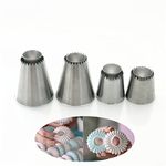 4 Pcs Icing Piping Nozzles, Stainless Steel Baking Kits, Piping Nozzles Tips Set, Decorating Icing Piping Set, Cream Icing Piping Fondant Rose Nozzle Pastry Tools Fondant Decorating Tools#7