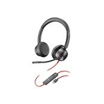 Blackwire 8225 Wired Headset with Boom Mic (Plantronics) - Dual-Ear (Stereo) Computer Headset - USB-C to Connect to Your PC/Mac - Active Noise Canceling - Works with Teams, Zoom & More