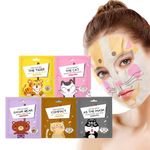 Sheet Mask - Face Mask Set for Teenage Girls - Fun Animal Printed Sheet Face Masks - With Tiger and Cat Easy Use Face Mask Gift Set - Hydrating, Brighten, Soothe - Face Masks for All Skin Types (5)