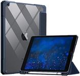 Robustrion Cover for iPad 9th Generation with Pencil Holder / 8th / 7th Generation 10.2 inch Hybrid Flip Stand Cover Case - Navy