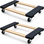 Kigley 2 Pcs Furniture Moving Dolly 18 x 30 Inch Furniture Dolly 4 Wheels Wood Dolly Furniture Movers with Wheels Appliance Dolly for Moving Supplies