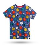 DECHADO - Printed Boys Tshirt. Pure cotton (7-8 Years, BULE EMOJI)