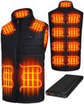 Heated Vest for Men Women with Battery Pack, Lightweight Electric Men's Heated Vest Heated Jacket with 13 Heating Zones(Black,M)