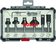 Bosch Accessories Professional 6-piece Trim and Edging Router Bit Set (8 mm shank, Accessories for Routers)