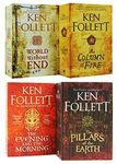 Ken Follett The Pillars Of The Earth 4 Books Collection Set (The Pillars of the Earth, World Without End, A Column of Fire, The Evening and the Morning)