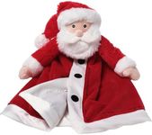 Bearington Baby Santa Snuggler, 15 Inch Plush Christmas Santa Claus Security Blanket Lovey for Babies