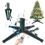 Axcoix Rotating Christmas Tree Stand, Adjustable Tree Stands with Remote Control Music, Speed and Light, Artificial Christmas Tree Stand for Up to 8 FT 100 LB Tree