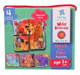 PepPlay My First Touch and Feel Puzzle – Wild Animals, Three Piece Puzzle Learning for Toddlers, Educational Toy for Pre-School and Montessori Kids, Birthday and Return Gift for 1-4 Years Old