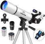 WOSPORTS Telescope for Adults High Powered, 90mm Aperture 600mm Astronomy Portable Professional Refractor Telescope for Beginners, Magnification 180X, with Adjustable Tripod, Phone Adapter, Carry Bag