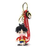 Daiyamondo Premium Keychain Unlock Your Anime Passion 3D Rubber Keychain Extravaganza with Elegant Long Ribbons Perfect for Bag Charm, Car & Bike Gifting & Anti-Rust (Fat Face luffy)