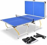 SereneLife Ping Pong Table Set – Portable & Foldable Table Tennis with Net, Post & Clipper – Space-Saving Design for Indoor & Outdoor Play, Camping, Beach