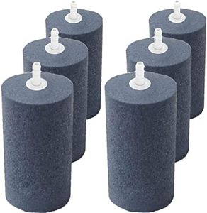 coomatec 6-Pack Large Air Stones, Humongous 4 x 2 Inch Air Stone Round Air Filter for Aquarium, Hydroponics, Fish Tank, Pond, Cylinder Bubble Diffuser for Air Pump, Growing System