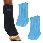 NEWGO Horse Ice Pack for Pain Relief, Cooling Leg Wraps Ice Boots for Hock, Ankle, Knee, Legs, Boots, and Hooves, with 2 Gel Packs