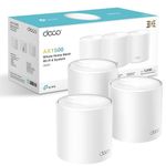 TP-Link Deco X10 AX1500 Whole Home Dual-Band Mesh Wi-Fi 6 System, AI-Driven, Coverage up to 5600ft²,Connect up to 120 devices,Idea for Gaming&4K, Easy Setup, Works with Alexa and Google home,Pack of 3