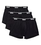 Hugo Boss Men's 3-Pack Stretch Cotton Regular Fit Trunks, New Black, XXL (Pack of 3)