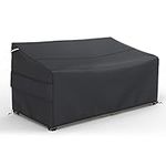 Patio Sofa Cover Waterproof, 2-Seater Outdoor Sofa Loveseat Cover, Outdoor Patio Furniture Cover with Air Vent and Handles, 60" L×34" D×31" H, Black