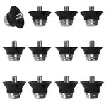 55 Sport World Cup Metal-Tipped Replacement Football Studs - 12 Pack (13/16mm) - Black