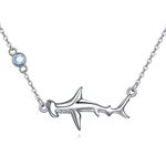 Hammerhead Shark Necklace Sterling Silver Pendant Shark Jewelry Gifts for Diver Women Girls