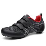 VNANV Cycling Shoes Mens Womens Road SPD Bike Cycling Shoes Spin Shoestring Compatible with Peloton/Look Delta Pedals with Delta Cleats (Black 10, Numeric_5)