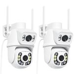 ANBIUX Dual Lens Security Camera Outdoor, 2.5K/6MP WiFi PTZ Outside Cameras for Home Security with Auto Tracking, Human Detection, IP66, 30m Color Night Vision,24/7 Record,Two-Way Audio,Support Alexa