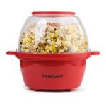 InstaCuppa Electric Popcorn Maker | Automatic One-Button Non-Stick Popper | Large Transparent Lid as Serving Bowl | Butter & Seasoning Tray | Cool-Touch Base | Quick Healthy Snack Solution for Moms